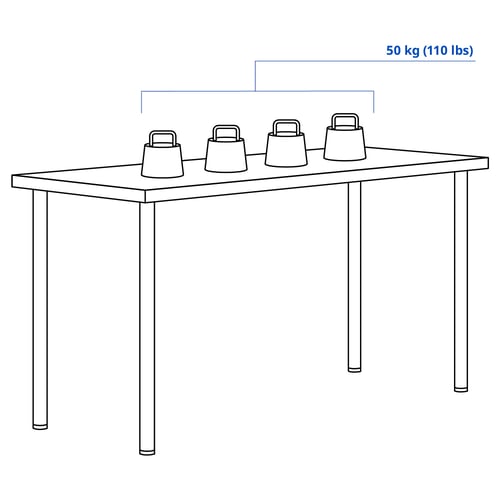 LAGKAPTEN / ADILS Desk, white/black, 55 1/8x23 5/8 "