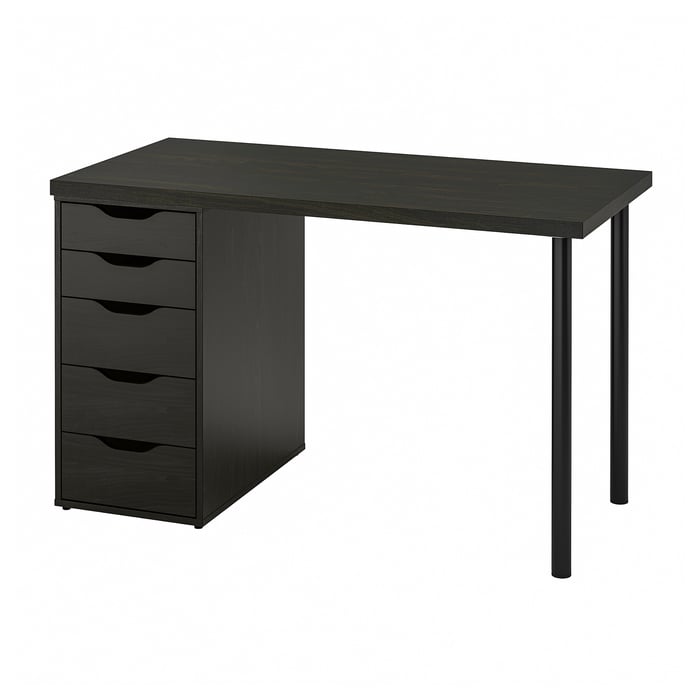 LAGKAPTEN / ALEX desk, blackbrown/black, 471/4x235/8" IKEA