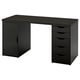 LAGKAPTEN / ALEX Desk, black-brown/black, 55 1/8x23 5/8 "