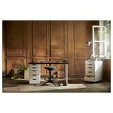 LAGKAPTEN / ALEX Desk, black-brown/white, 47 1/4x23 5/8 "