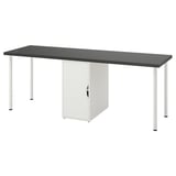LAGKAPTEN / ALEX Desk, black-brown/white, 78 3/4x23 5/8 "