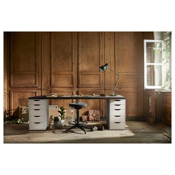 LAGKAPTEN / ALEX Desk, dark gray/white, 783/4x235/8" IKEA
