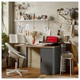 LAGKAPTEN / ALEX Desk, gray/wood effect black, 47 1/4x23 5/8 "