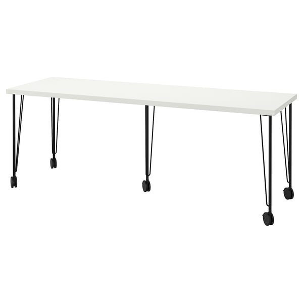 LAGKAPTEN / KRILLE desk, white/black, 783/4x235/8" IKEA