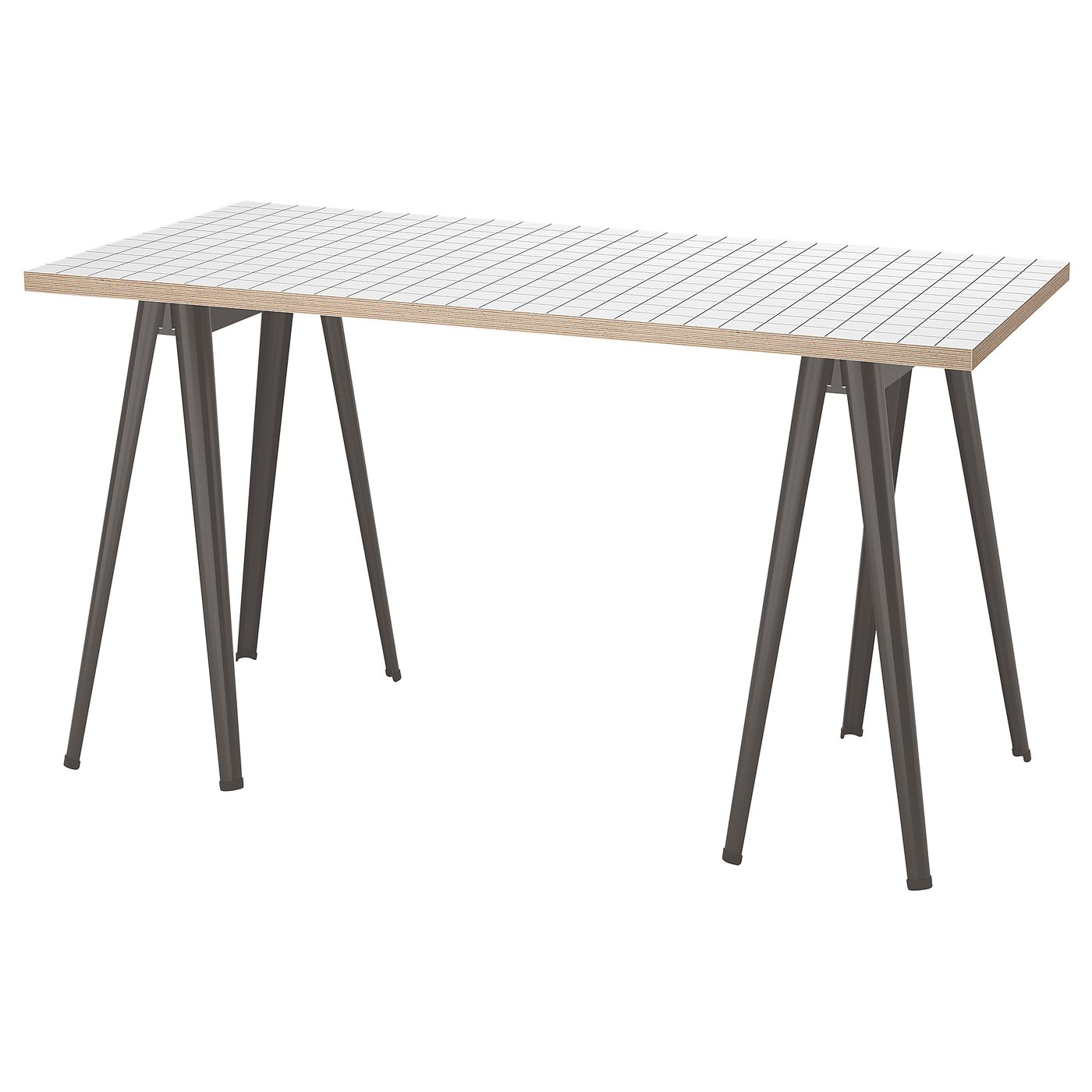 LAGKAPTEN / NÄRSPEL desk, white anthracite/dark gray, 551/8x235/8