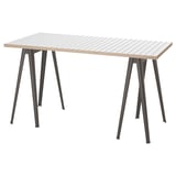 LAGKAPTEN / NÄRSPEL Desk, white anthracite/dark gray, 55 1/8x23 5/8 "