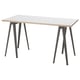 LAGKAPTEN / NÄRSPEL Desk, white anthracite/dark gray, 55 1/8x23 5/8 "