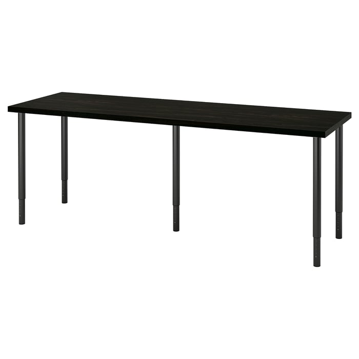 LAGKAPTEN / OLOV desk, blackbrown/black, 783/4x235/8" IKEA