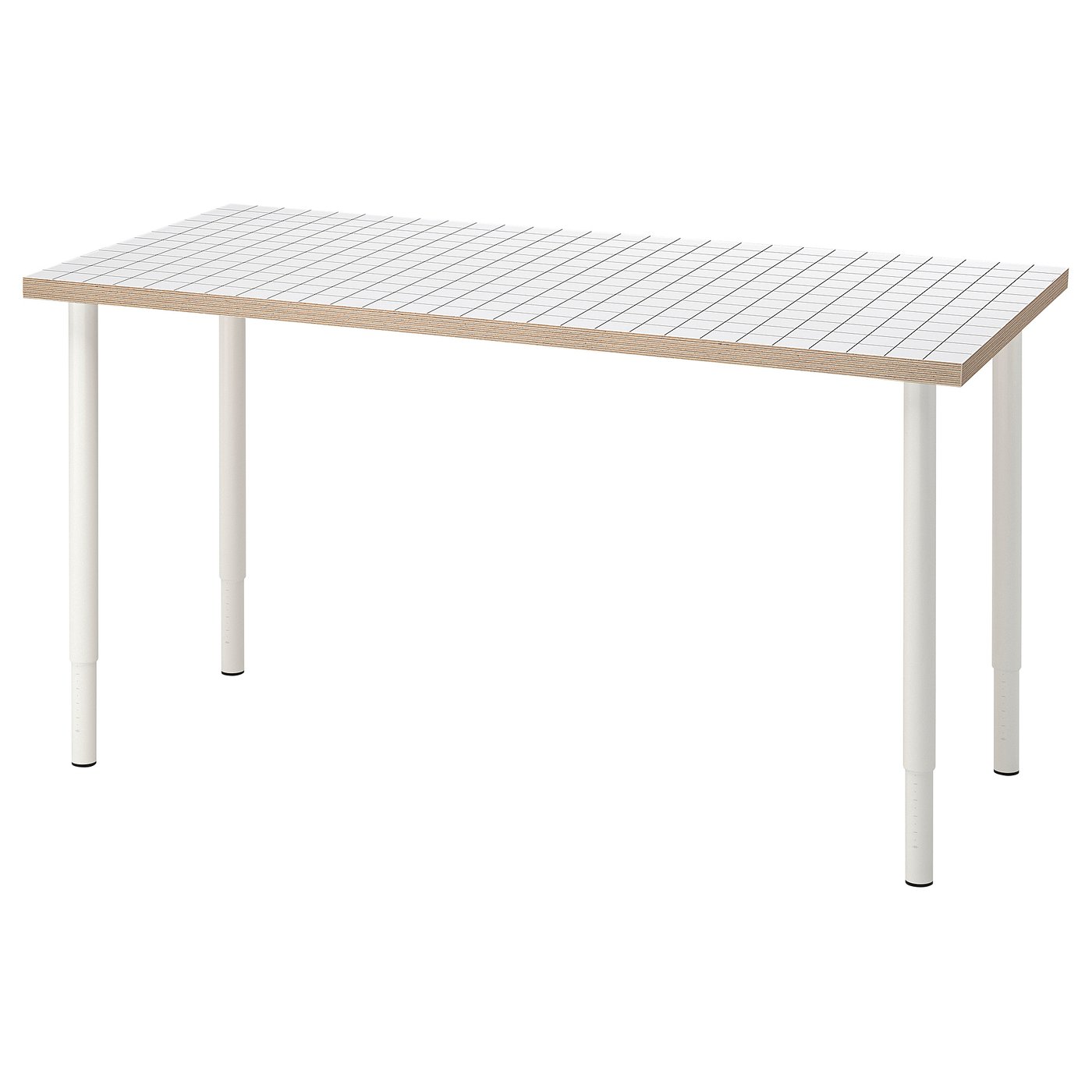 LAGKAPTEN / OLOV desk, white anthracite/white, 551/8x235/8