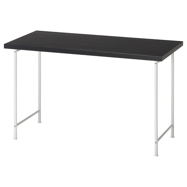 LAGKAPTEN / SPÄND Desk, black-brown/white, 47 1/4x23 5/8 "