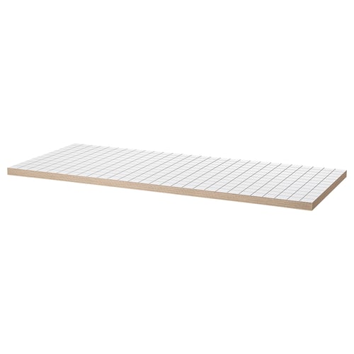 LAGKAPTEN shelf, white. Lightweight honeycomb paper & particleboard. Rectangular, textured edge.