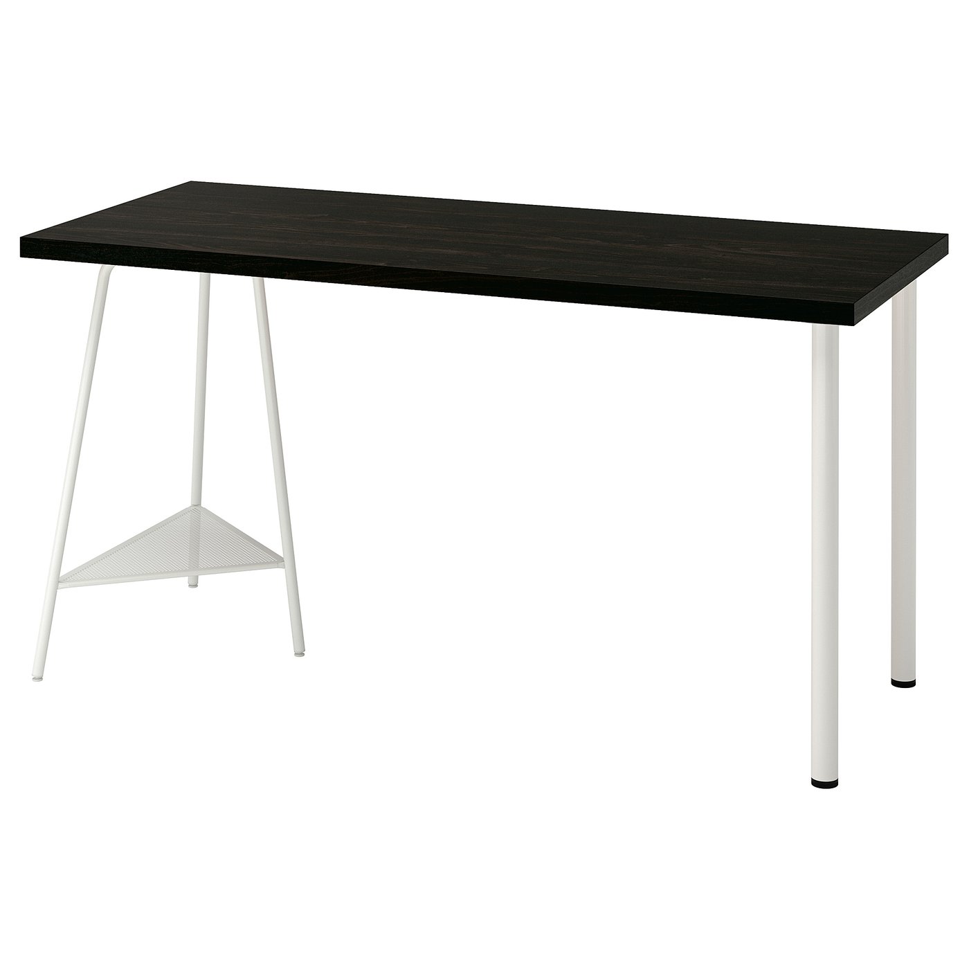 Desk, Black-Brown/White