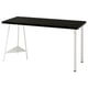 LAGKAPTEN / TILLSLAG Desk, black-brown/white, 55 1/8x23 5/8 "