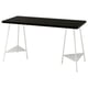 LAGKAPTEN / TILLSLAG Desk, black-brown/white, 55 1/8x23 5/8 "