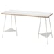 LAGKAPTEN / TILLSLAG Desk, white anthracite/white, 55 1/8x23 5/8 "