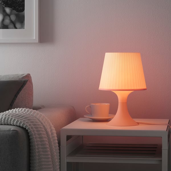 Lampan Table Lamp With Led Bulb Light Pink Ikea