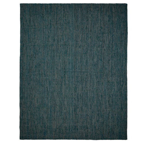 A LANDBANA rug, dark blue, square-shaped, with a flat-woven jute texture.