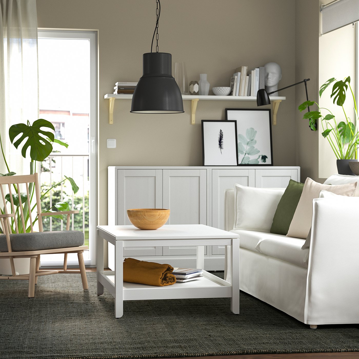 LANDBANA rug, flatwoven, dark green, 7'10