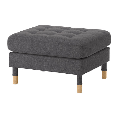 LANDSKRONA Ottoman Gunnared dark gray, wood IKEA