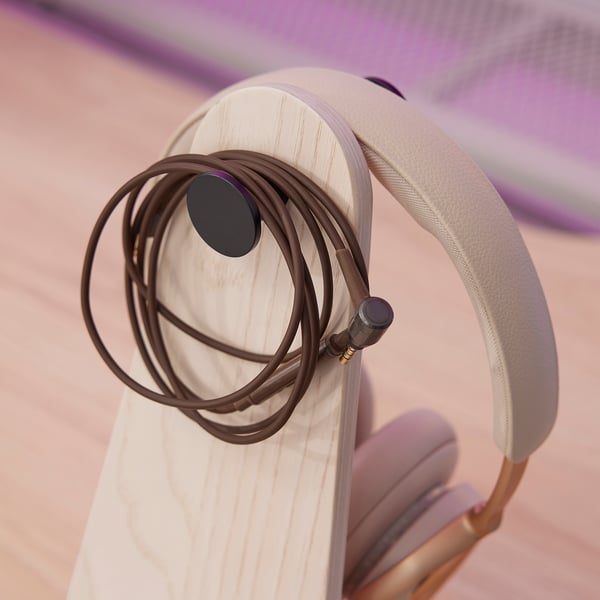 Headphone Stand Wood and Steel Wood Headphone Stand Headset Stand