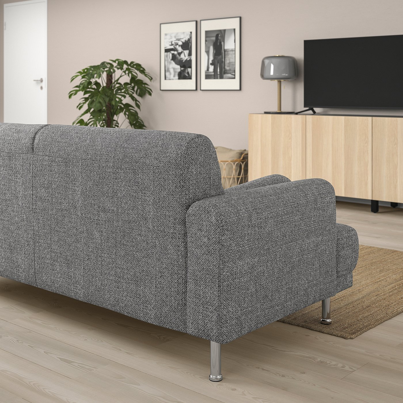 LÅNGARYD loveseat, Lejde/gray/black metal - IKEA