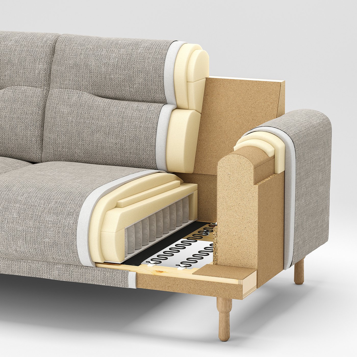 LÅNGARYD loveseat, Lejde light gray/metal - IKEA