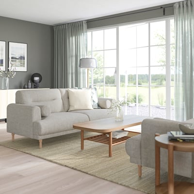 LÅNGARYD Loveseat, Lejde light gray/wood