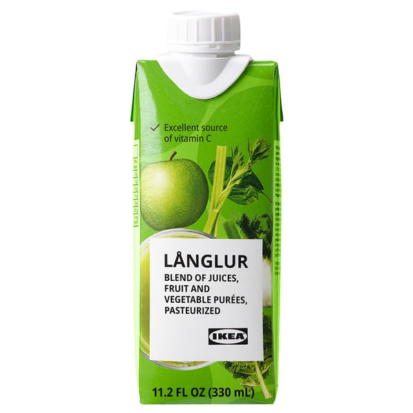 LÅNGLUR Fruit- and vegetable smoothie, green/added vitamin C, 11 oz