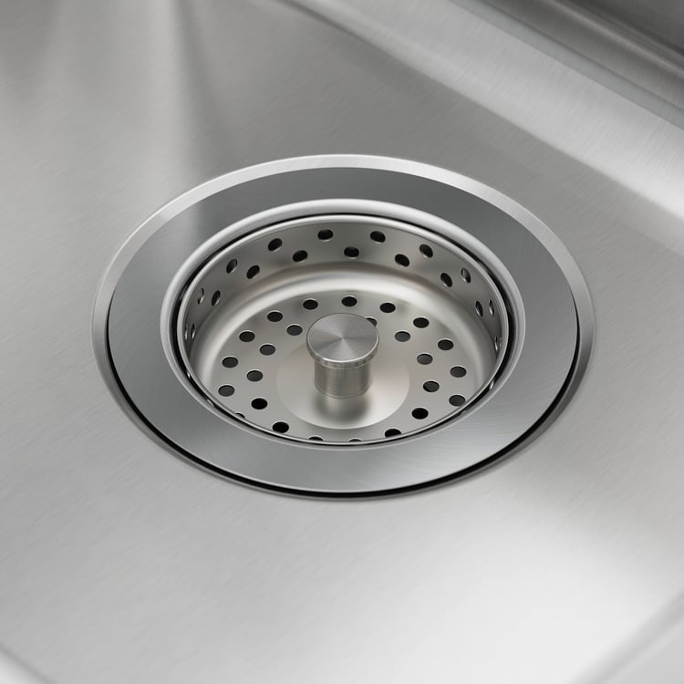 LÅNGUDDEN double bowl top mount sink, stainless steel, 291/2x205/8" IKEA