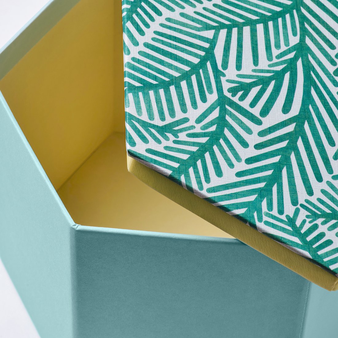 LANKMOJ Decorative box, set of 3 light blue, patterned IKEA