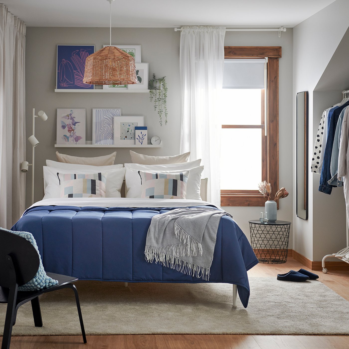 LÅSBRÄKEN comforter, dark blue, Full/Queen - IKEA