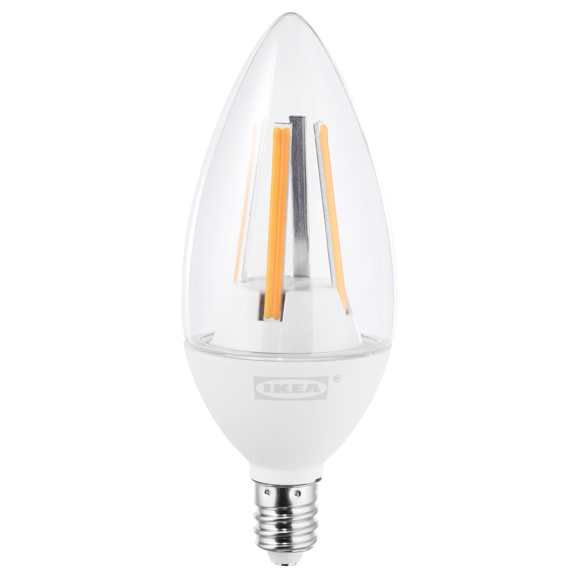 LEDARE LED bulb E12 400 lumen, warm dimming, chandelier clear - IKEA