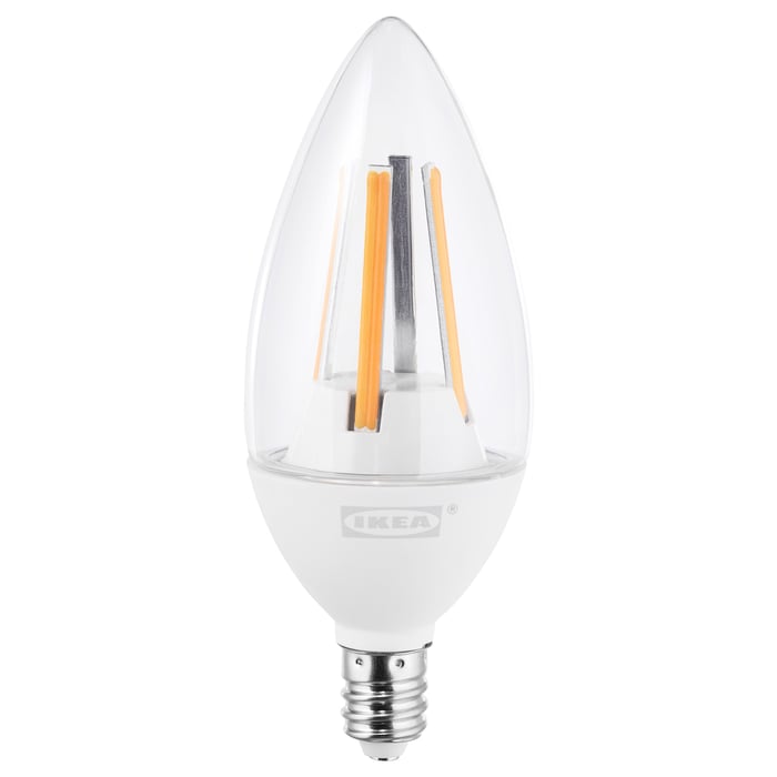 LEDARE LED bulb E12 400 lumen, warm dimming/chandelier clear IKEA