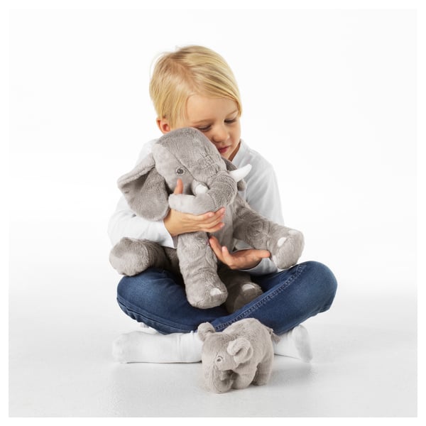 Leddjur Soft Toy Set Of 2 Elephant Gray Ikea