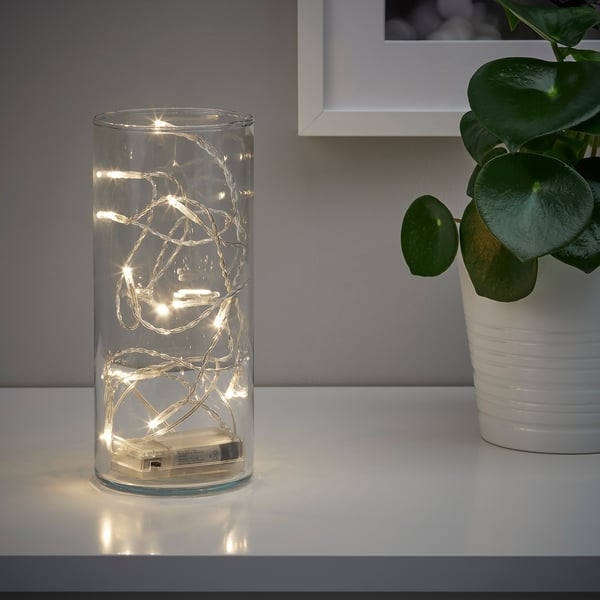 Ledfyr Led String Light With 12 Lights Indoor Battery Operated Silver Color Ikea