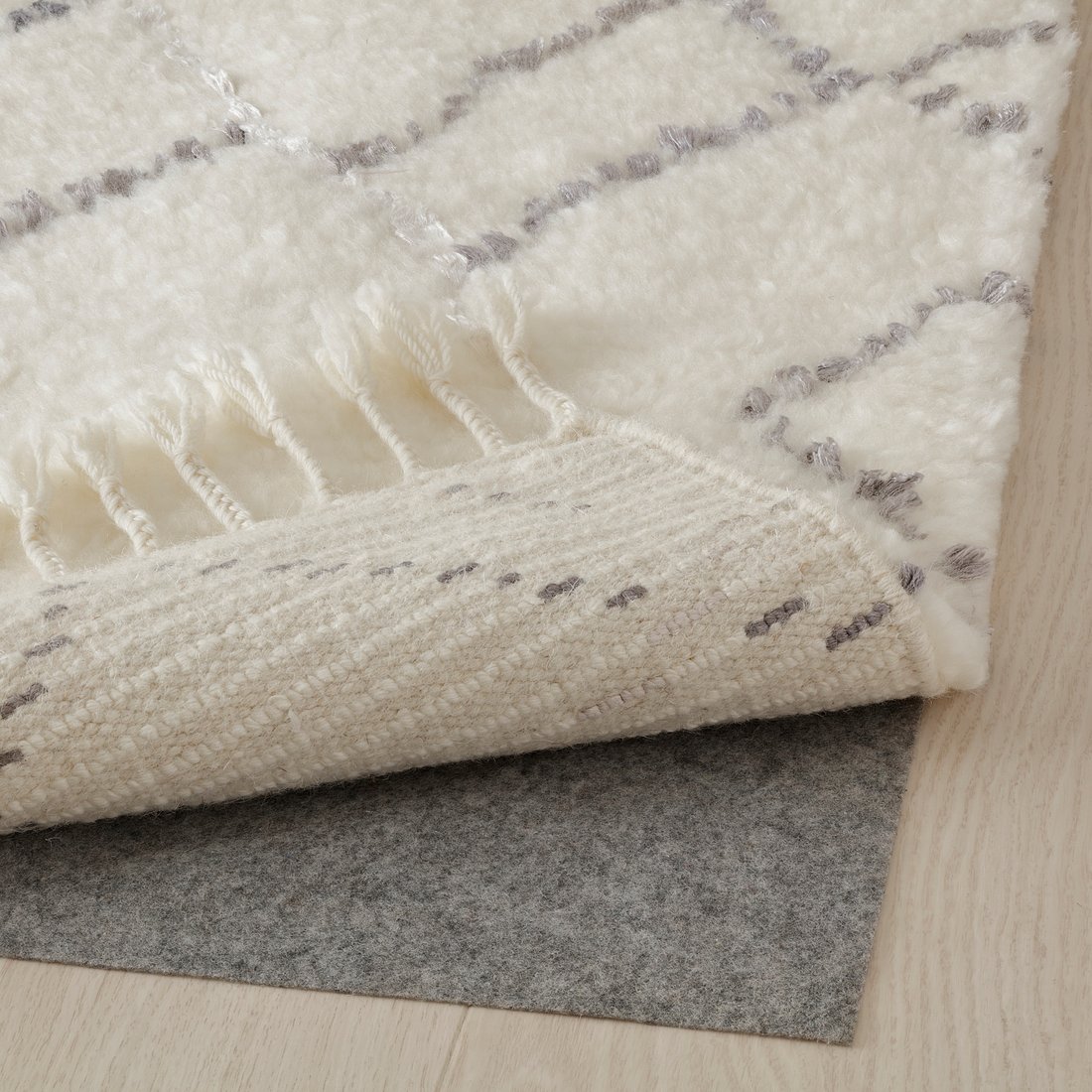 LEJBÖLLE Rug, high pile, offwhite, 5'3"x7'7" IKEA