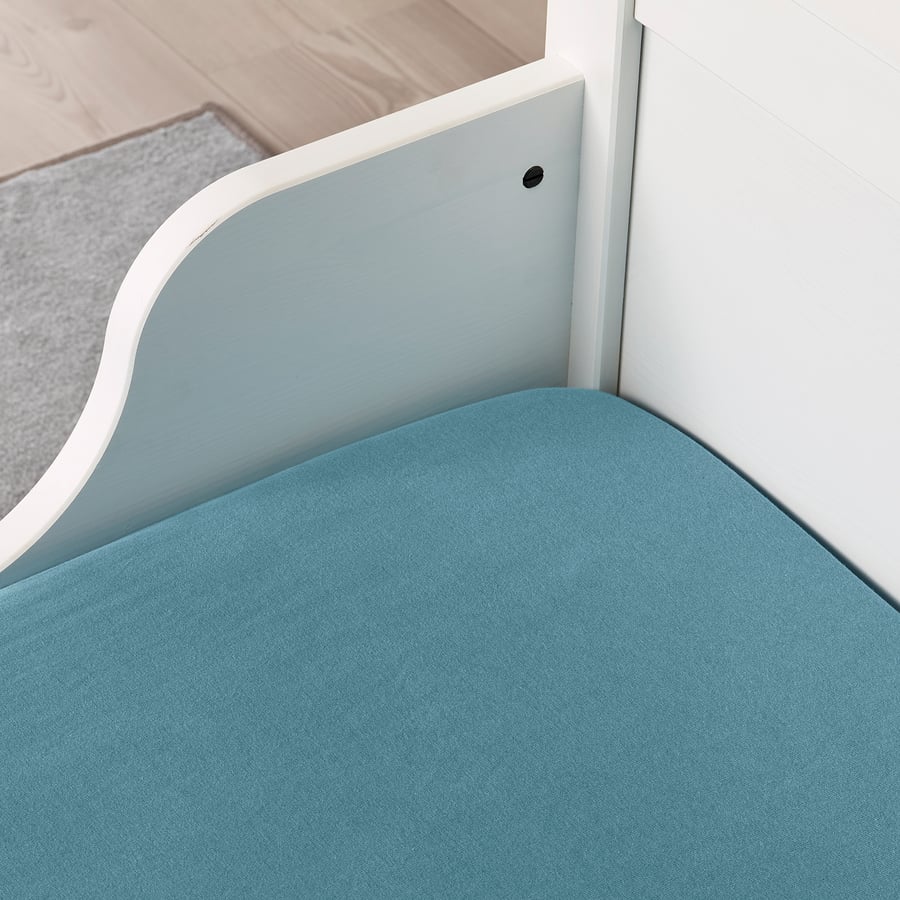 LEN Fitted sheet f/extend bed, set of 2, turquoise IKEA