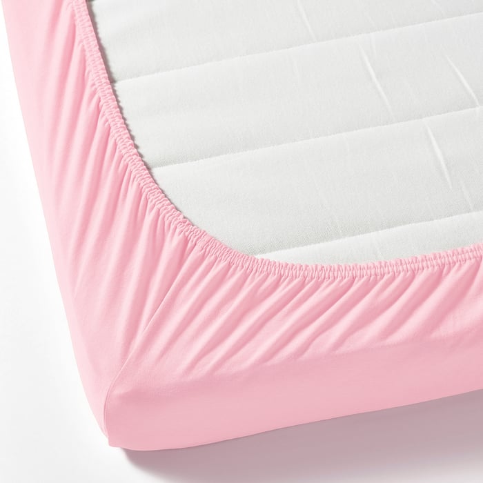 LEN fitted sheet, pink, 38x47" IKEA