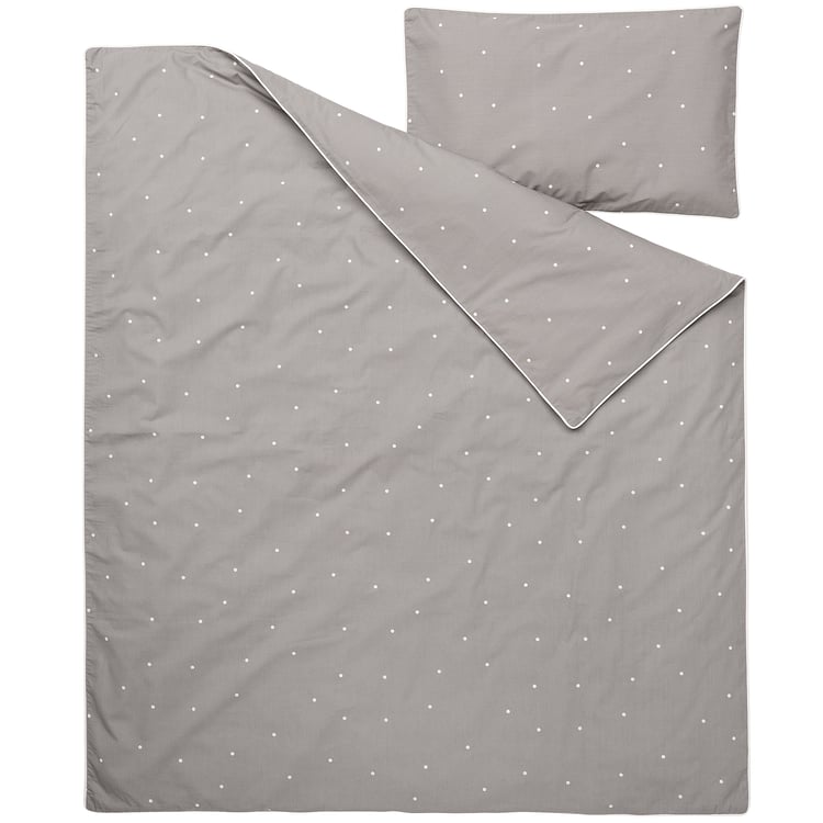 LENAST duvet cover 1 pillowcase f crib, dot pattern, 43x49/14x22" IKEA
