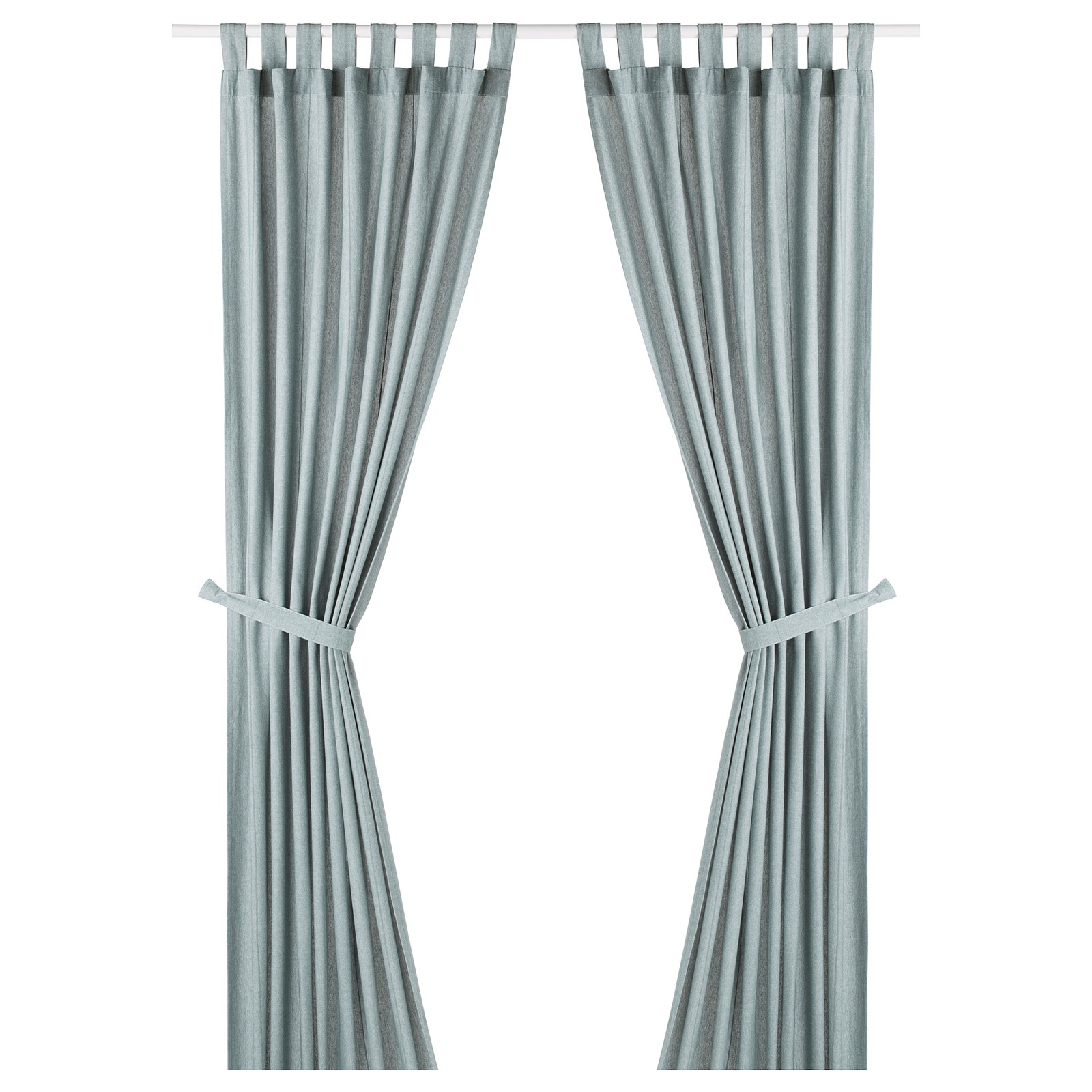 LENDA Curtains with tiebacks, 1 pair, gray, 55x98" IKEA