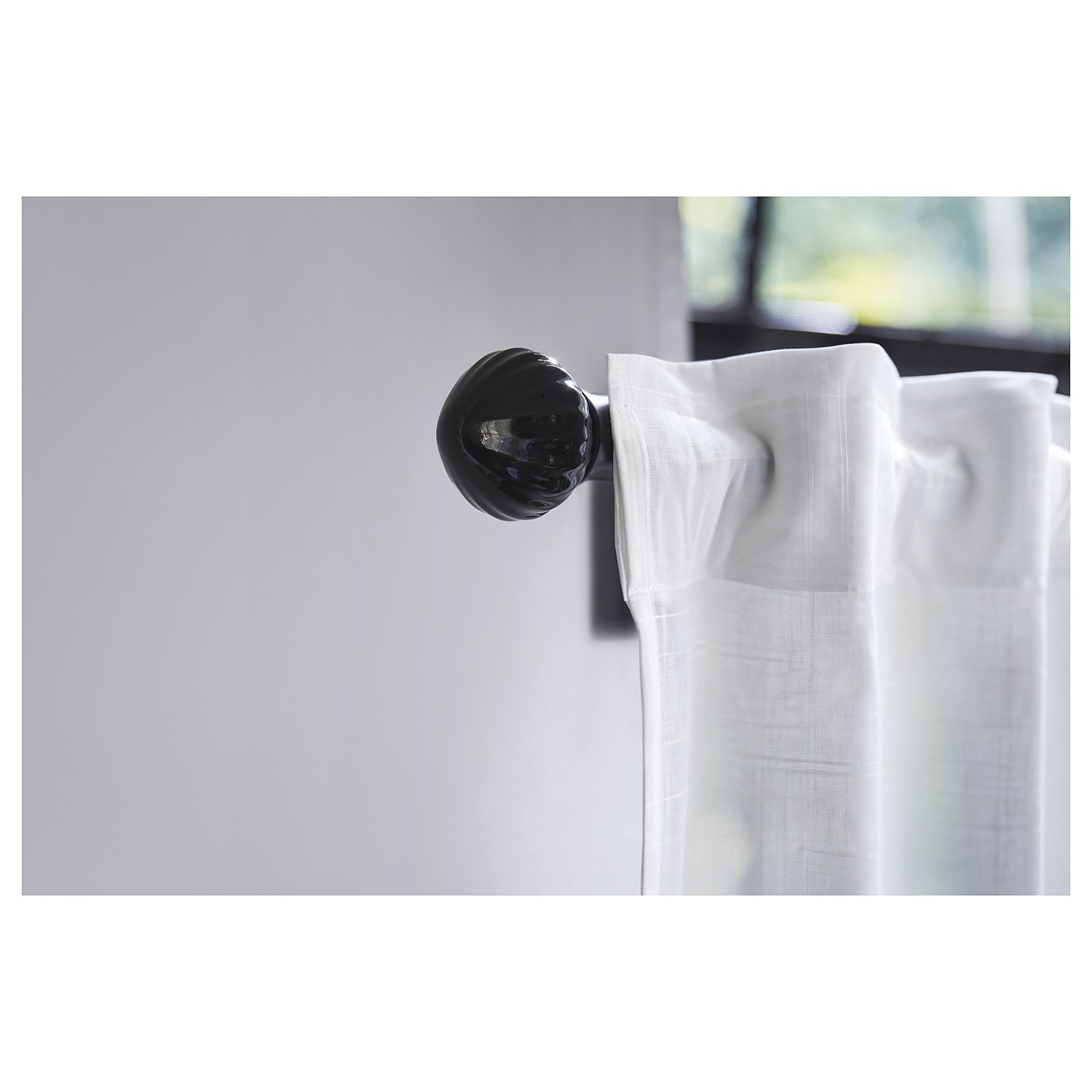 Finials, 1 pair, black/ceramic 3