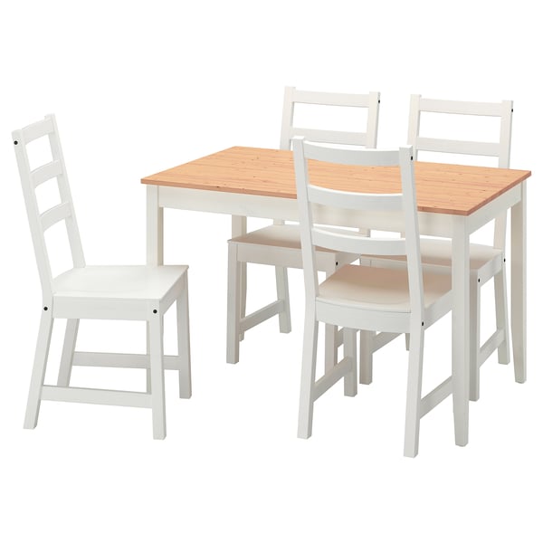 LERHAMN / NORDVIKEN Table and 4 chairs, light antique stain white stain/white, 461/2x291/8" IKEA
