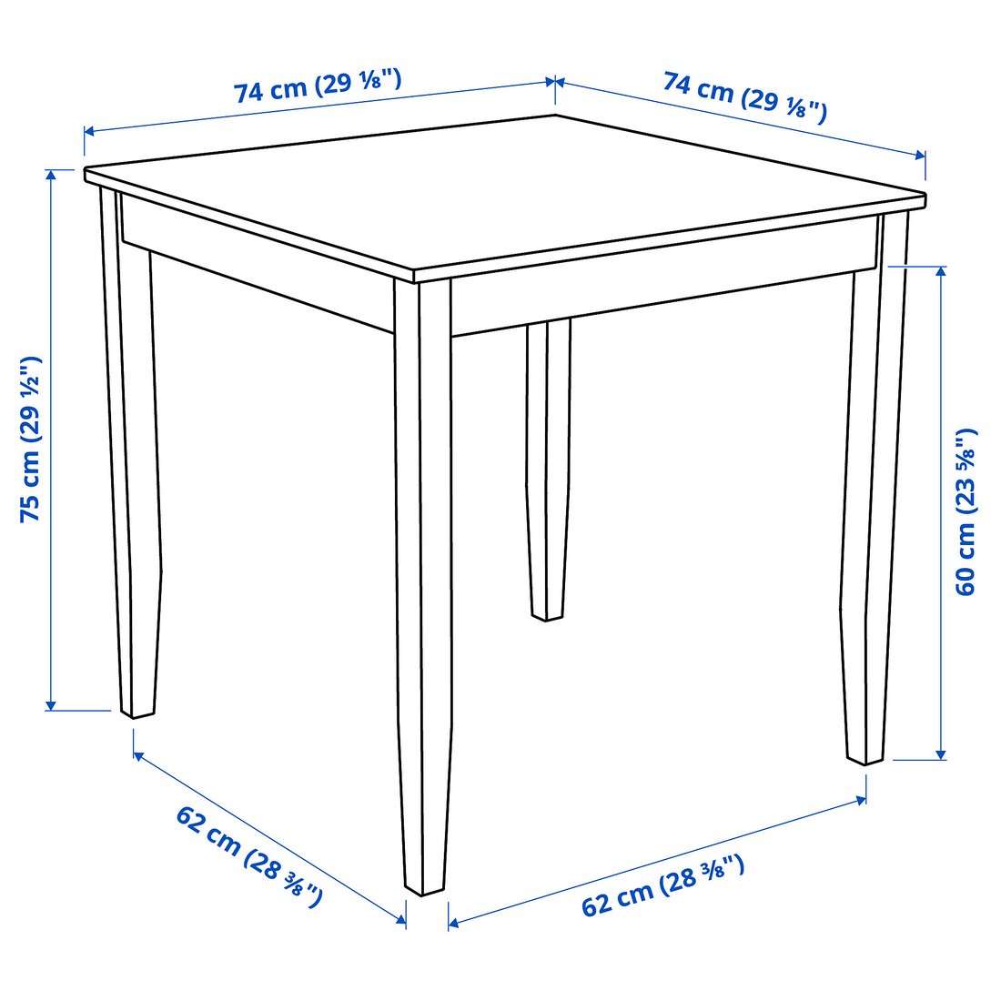LERHAMN Table, blackbrown, Length 29 1/8" IKEA