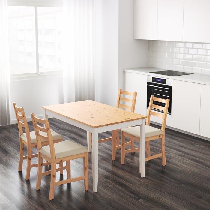 LERHAMN Table, light antique stain/white stain, 461/2x291/8" IKEA