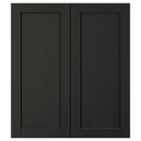 LERHYTTAN 2-p door/corner base cabinet set, black stained, 13x30 "