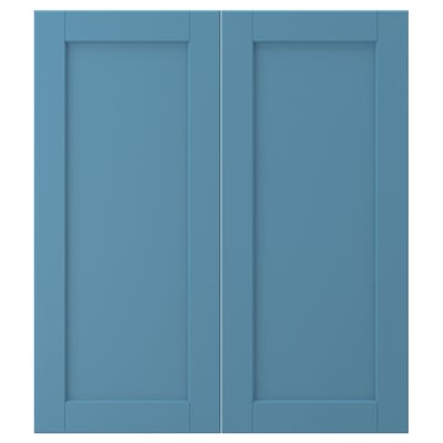 LERHYTTAN 2-p door/corner base cabinet set, blue, 13x30 "