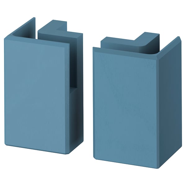 LERHYTTAN Corner leg for decorative toekick, blue, 4 1/4 " 2 pack