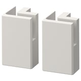 LERHYTTAN Corner leg for decorative toekick, light gray, 4 1/4 " 2 pack
