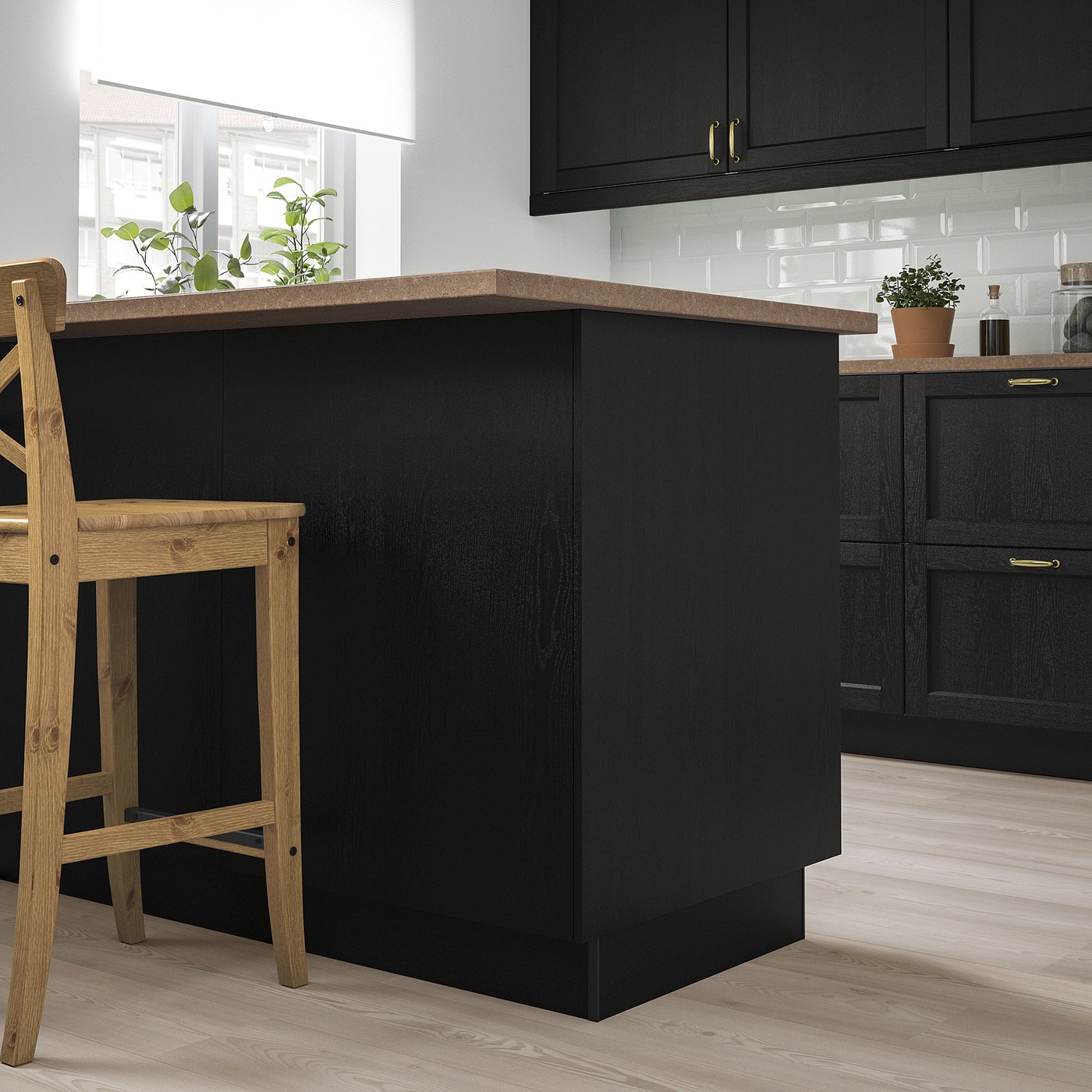 Lerhyttan Cover Panel Black Stained 15x41 3 4 Ikea