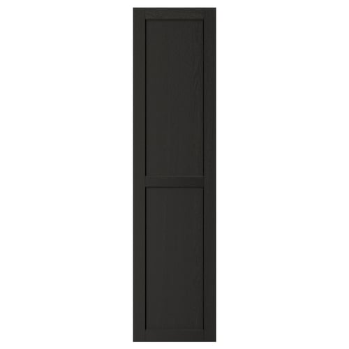 LERHYTTAN black ash veneer kitchen door, traditional design with bevelled edges, solid wood frame.